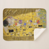 Personalized Gustav Klimt The Kiss Love Message シェルパブランケット (正面(横))