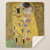Personalized Gustav Klimt The Kiss Love Message シェルパブランケット (正面)