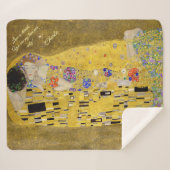 Personalized Gustav Klimt The Kiss Love Message シェルパブランケット (正面(横))