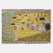 Personalized Gustav Klimt The Kiss Love Message スローブランケット (正面)