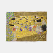 Personalized Gustav Klimt The Kiss Love Message フリースブランケット (正面(横))