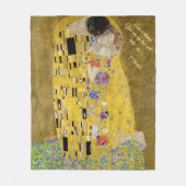 Personalized Gustav Klimt The Kiss Love Message フリースブランケット (正面)