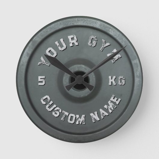 Personalized Gym Owner | Funny Vintage Fitnes  ラウンド壁時計 (正面)