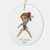 Personalized Gymnast gymnastics Girl Christmas   セラミックオーナメント (左)