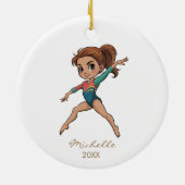Personalized Gymnast gymnastics Girl Christmas   セラミックオーナメント (裏面)