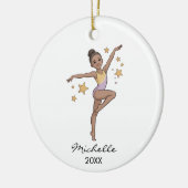  Personalized Gymnast gymnastics Girl Christmas  セラミックオーナメント (左)