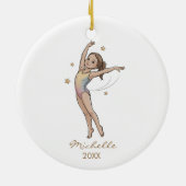 Personalized Gymnast gymnastics Girl Christmas  セラミックオーナメント (裏面)