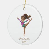Personalized Gymnast gymnastics Girl Christmas セラミックオーナメント (左)
