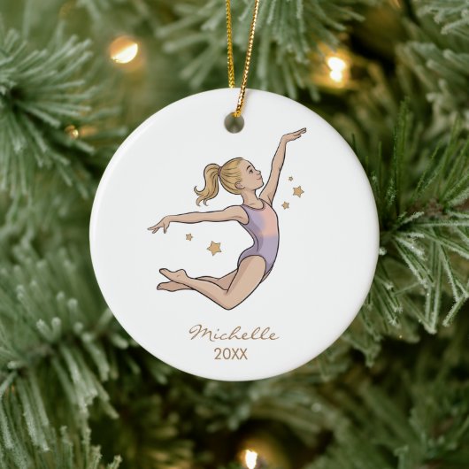 Personalized Gymnast gymnastics Girl Christmas セラミックオーナメント (ツリー)