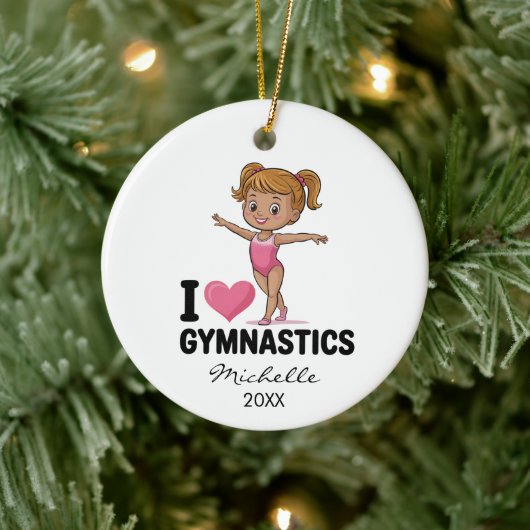  Personalized Gymnast gymnastics Girl Christmas  セラミックオーナメント (ツリー)