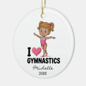  Personalized Gymnast gymnastics Girl Christmas  セラミックオーナメント (左)