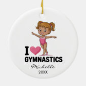  Personalized Gymnast gymnastics Girl Christmas  セラミックオーナメント (裏面)