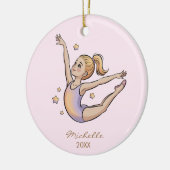 Personalized Gymnast gymnastics Girl Christmas セラミックオーナメント (左)