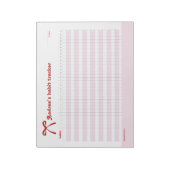 Personalized Habit Tracker Pink Bow  ノートパッド (回転)