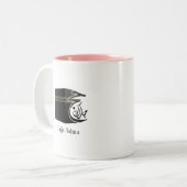 Personalized Hajj Mubarak Kaaba Pink TwoTone Coffe ツートーンマグカップ (正面左)