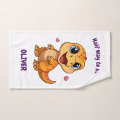 Personalized Halfway to One Dinosaur 6 Month バスタオルセット (ハンドタオル)