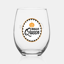 Personalized Hallo Queen Halloween  ステムなしワイングラス
