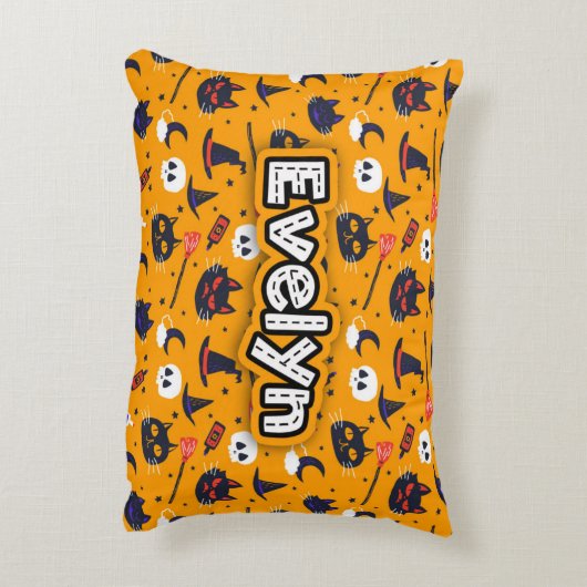 Personalized Halloween  アクセントクッション (裏面(縦))