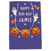 Personalized Halloween Birthday ミディアムペーパーバッグ (正面)