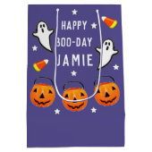Personalized Halloween Birthday ミディアムペーパーバッグ (裏面)