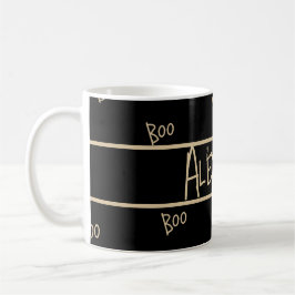 Personalized Halloween boo black and gold コーヒーマグカップ