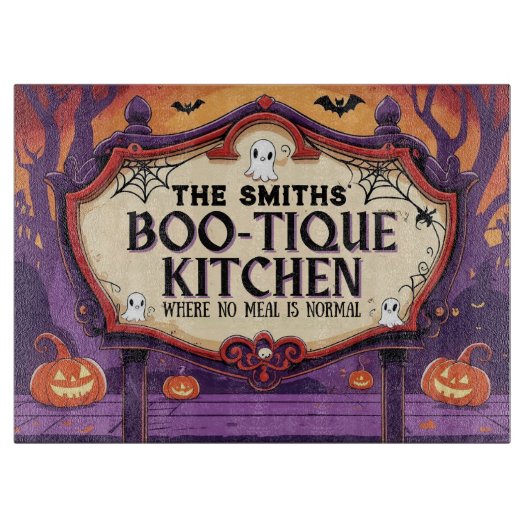Personalized Halloween Boo-Tique Kitchen カッティングボード (正面)