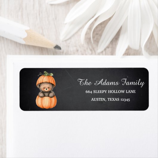 Personalized Halloween Chalkboard Little Pumpkin L ラベル (インサイチュ)