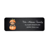 Personalized Halloween Chalkboard Little Pumpkin L ラベル (正面)