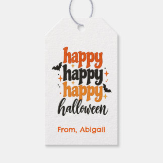 Personalized Halloween Gift Tags | Black Bats ギフトタグ