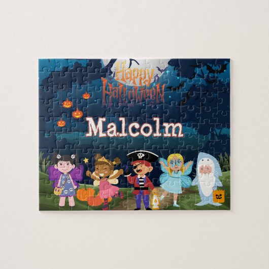 Personalized Halloween Kid Puzzle ジグソーパズル (横)