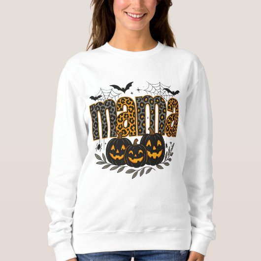 Personalized Halloween Mama – Cute Spooky スウェットシャツ (正面)