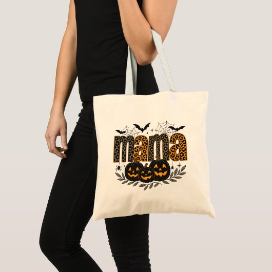 Personalized Halloween Mama – Cute Spooky トートバッグ (正面(商品))