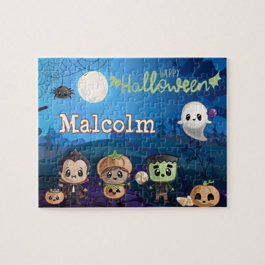 Personalized Halloween Monster Kid Puzzle ジグソーパズル (横)