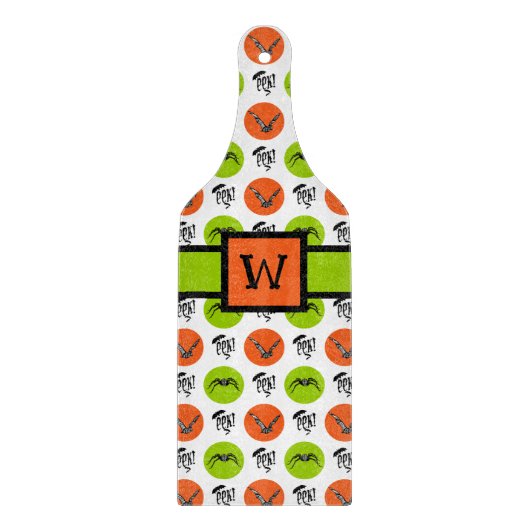 Personalized Halloween Pattern Custom Monogram カッティングボード (正面)