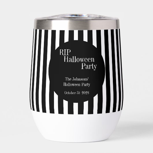 Personalized Halloween RIP Black and White Stripe (正面)