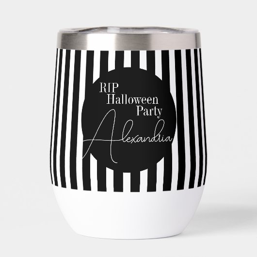 Personalized Halloween RIP Black and White Stripe (背面)