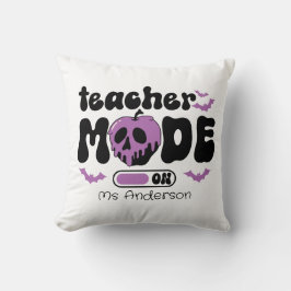 Personalized Halloween Teacher “Mode On” Apple クッション