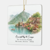 Personalized Hallstatt Austria Travel Photo セラミックオーナメント (左)