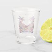 Personalized Hammock and palm trees ショットグラス (裏面)
