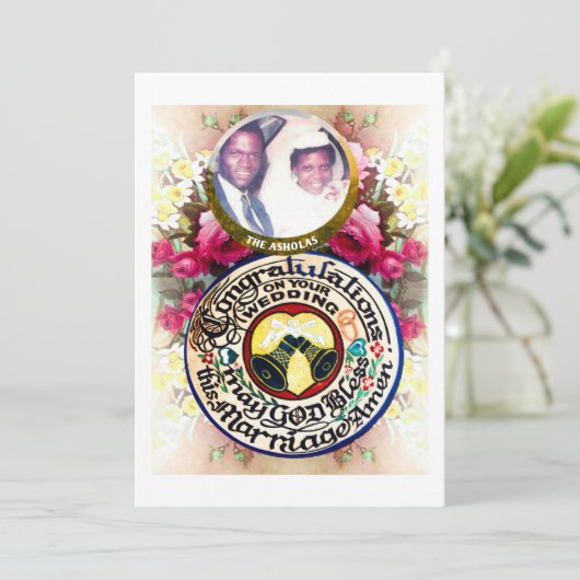 Personalized Hand carved Gourd Wedding Gift Card シーズンカード (スタンド正面)