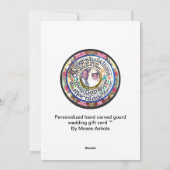 Personalized Hand carved Gourd Wedding Gift Card シーズンカード (裏面)