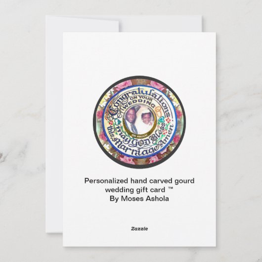 Personalized Hand carved Gourd Wedding Gift Card シーズンカード (裏面)