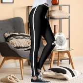 Personalized Hand Cat Pet Black White Stripes Gift レギンス