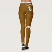 Personalized Hand Cat Pet Brown White Stripes Gift レギンス (裏面)