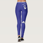 Personalized Hand Cat Pet Deep Blue White Stripes レギンス (裏面)