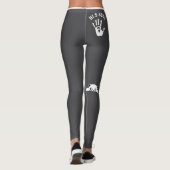 Personalized Hand Cat Pet Grey White Stripes Gift レギンス (裏面)