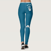 Personalized Hand Cat Pet Ocean Blue White Stripes レギンス (裏面)