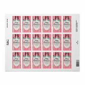 Personalized Hand Drawn Elf Sock Merry Christmas ラベル (フルシート)