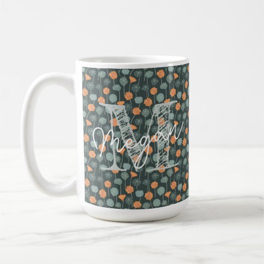 Personalized Hand-Drawn Floral Mug コーヒーマグカップ (左)