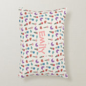 Personalized Hand-Drawn Folk Art Floral  アクセントクッション (正面(垂直))